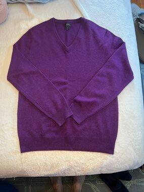 J. Crew Men's V-Neck Sweater - Deep Purple